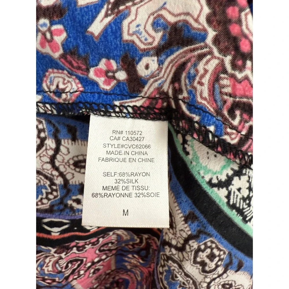 Twelfth Street by Cynthia Vincent Silk V-Neck‎ Midi Dress Size Medium - Picture 8 of 10